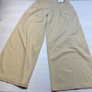 OGL Bamboo Blend Ponte Wide Leg Drapey Pull On Pants Cream Size Large L